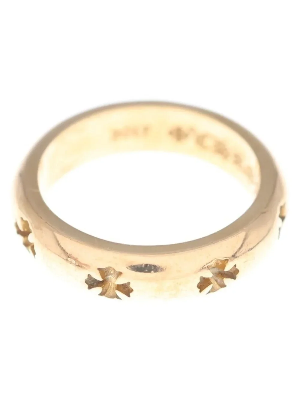 Chrome Hearts 22k Negative CH Plus Yellow Gold Ring
